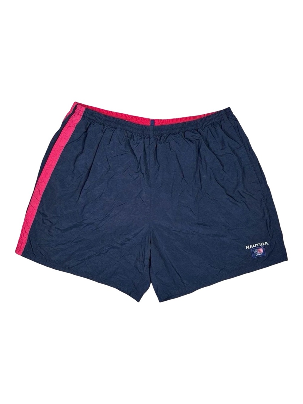 Vintage Nautica USA Navy Blue & Red Swim Trunks - Size XXL